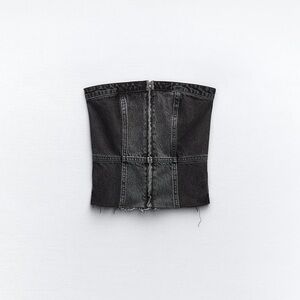 5/25$ Dark gray denim tube top | Zara